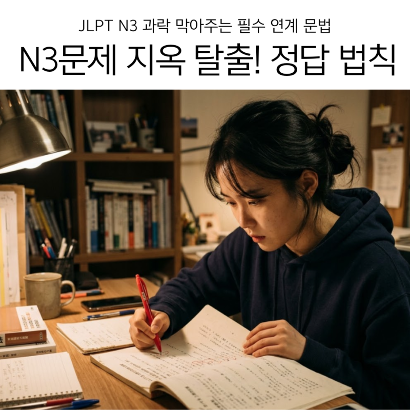 일본어 문법 정복, JLPT N3 문제 10초 만에 정답 찾는 법