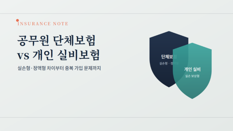 공무원 단체보험, 개인 실비보험과 뭐가 다를까?