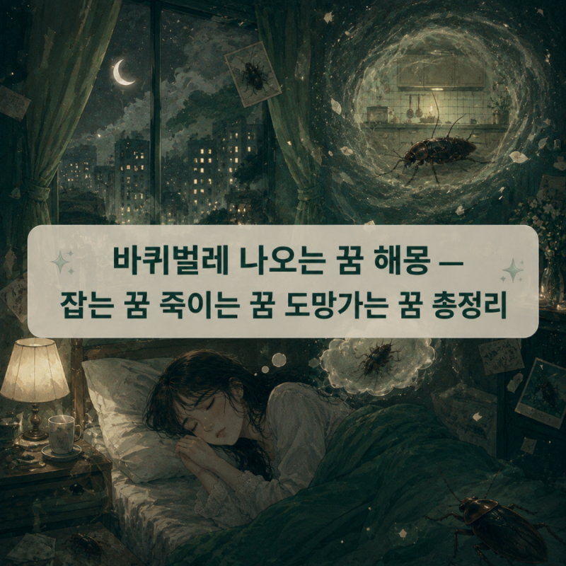 바퀴벌레 나오는 꿈 해몽 — 잡는 꿈 죽이는 꿈 도망가는 꿈 총정리