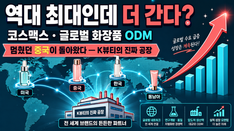 코스맥스 주가, 역대 최대인데 왜 더 간다고 할까 — 글로벌 화장품 ODM 분석 (2026)