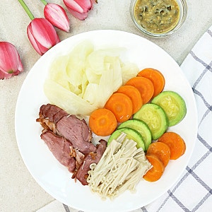 훈제오리 야채찜 소스 레시피 훈제오리 요리 다이어트 오리훈제 찜