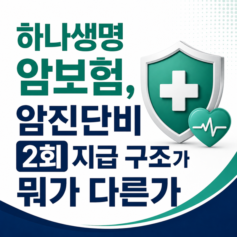 하나생명 암보험 암진단비 2회 지급 구조가 뭐가 다른가 (가입 전 확인 3가지)