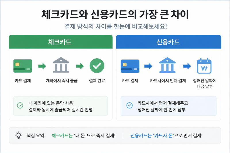 체크카드 사용하면 신용점수가 올라갈까? 신용카드와 차이까지 정리