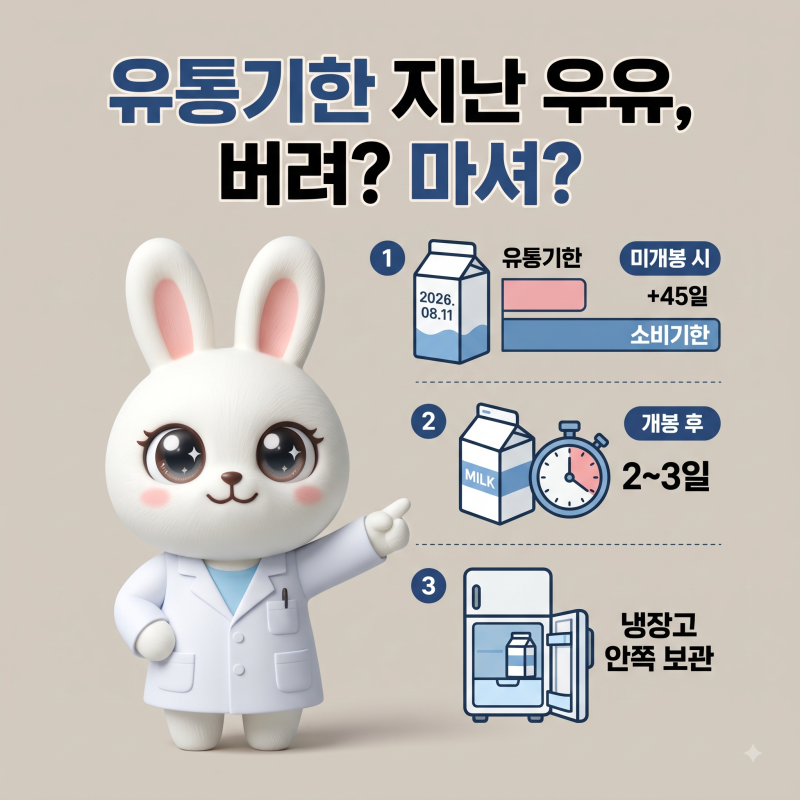 "유통기한 지났는데 버릴까?" 우유 유통기한 소비기한 차이와 미개봉 우유 섭취 기간