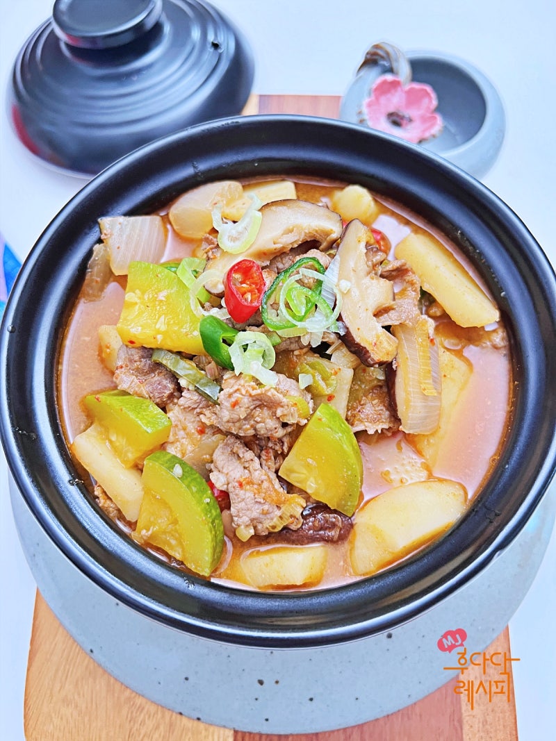 10분 감자 차돌 된장찌개 레시피 끓이는법