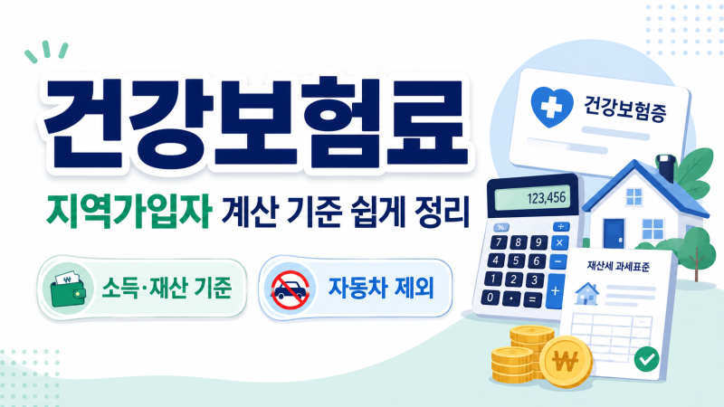 건강보험료 지역가입자 계산 기준 쉽게 정리 (소득·재산 있으면 얼마 나올까?)