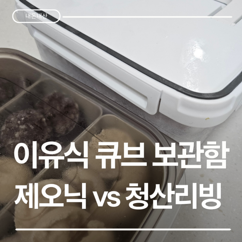 [내돈내산] 이유식 큐브 보관함 솔직 비교 리뷰 : 제오닉 vs 청산리빙 김밥재료 보관함 (이지....