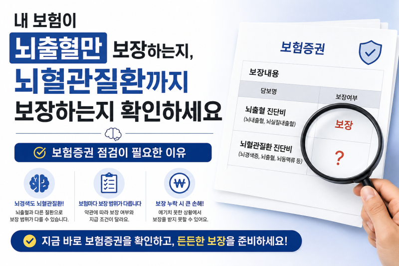 내 보험이 뇌출혈만 보장하는지, 뇌혈관질환까지 보장하는지 확인하세요｜보험 증권 점검이....