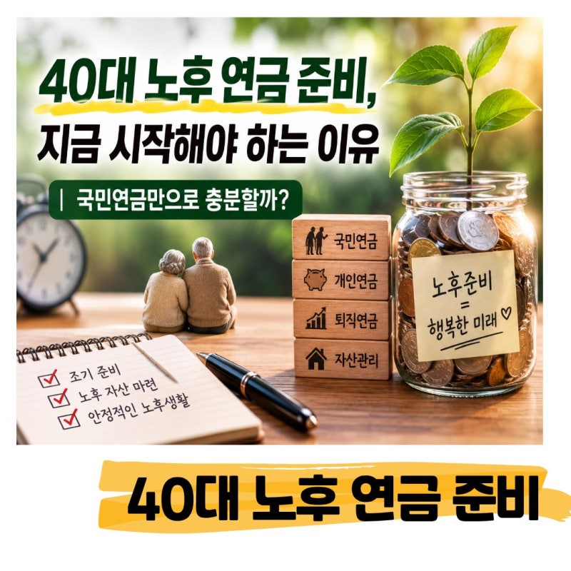 40대 노후 연금 준비, 지금 시작해야 하는 이유 : 국민연금만으로 충분할까? - 건축자금 컨설....