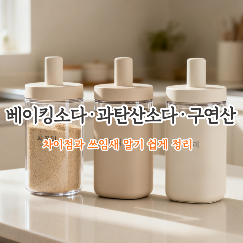 베이킹소다·과탄산소다·구연산 차이점과 용도, 어떻게 다를까?