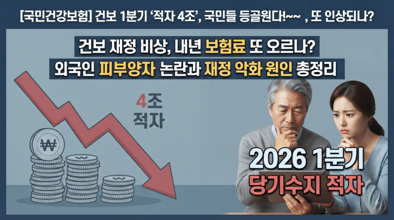 [국민건강보험] 건보 1분기 '적자 4조', 국민들 등골휜다!~~, 또 인상되나?