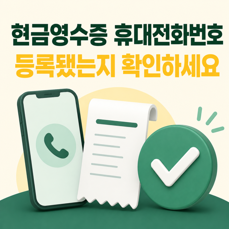현금영수증 휴대전화번호 등록 확인, 소득공제 놓치지 않는 방법