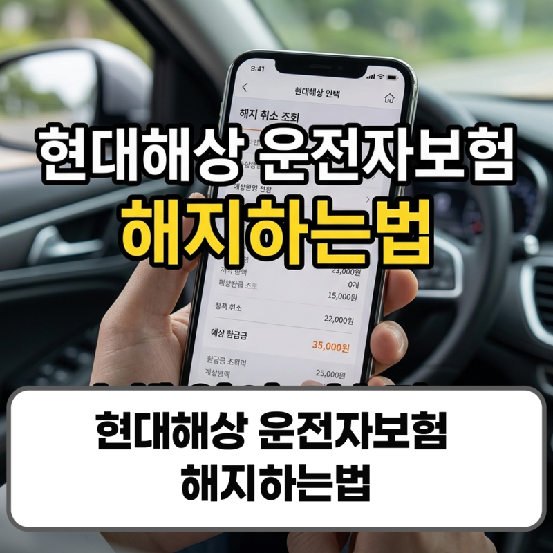 현대해상 운전자보험 해지하는법 환급금 조회