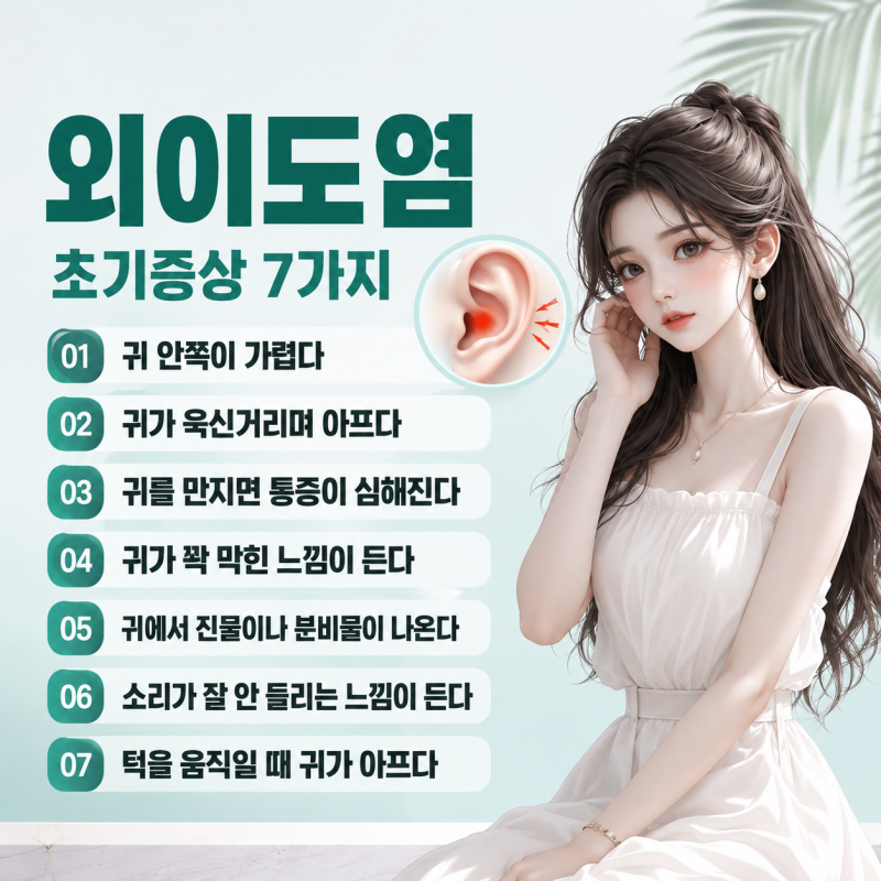 물놀이 후 귀가 가렵고 아프다면? 외이도염 초기증상 7가지, 면봉 쓰면 안 되는 이유