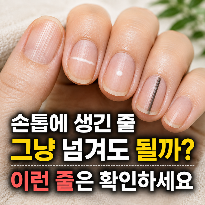 손톱에 생긴 세로줄 가로줄 검은줄 흰점 원인과 관리법