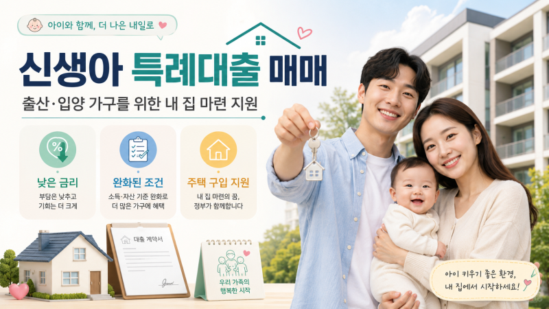 2026년 신생아 특례대출 매매 조건, 최대 4억 받으려면 봐야 할 기준