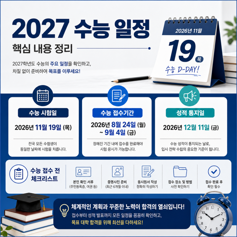 수능 일정 접수기간