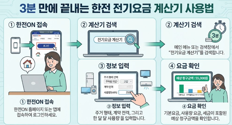 3분 만에 끝내는 한전 전기요금 계산기 사용법