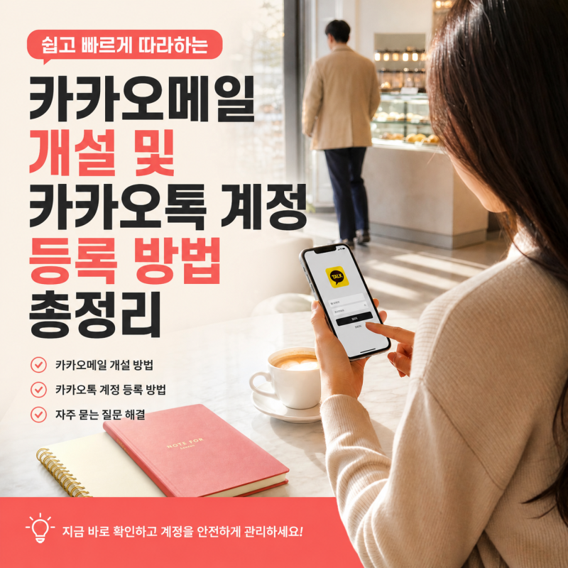 카카오메일 개설 및 카카오톡 계정 등록 방법 총정리
