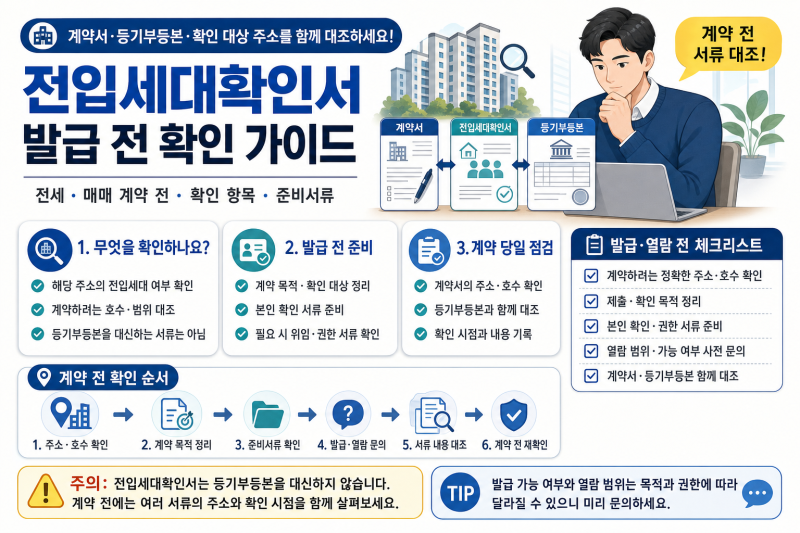 전입세대확인서 발급 전 확인할 것｜전세·매매 계약 전에 보는 항목과 준비서류