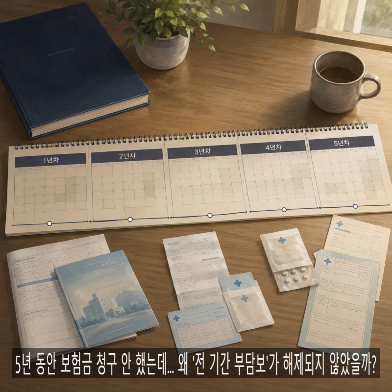5년 동안 보험금 청구 안 했는데... 왜 '전 기간 부담보'가 해제되지 않았을까?