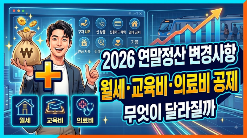 2026 연말정산 변경사항｜월세·교육비·의료비 공제 무엇이 달라질까