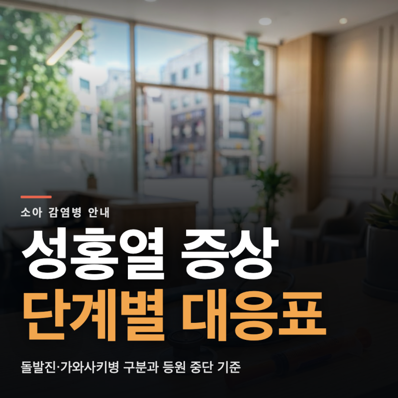 성홍열 증상 진행 단계별 대응표, 등원 중단과 병원 방문 기준