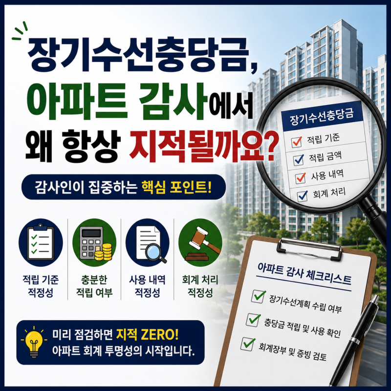 장기수선충당금, 아파트 감사에서 왜 항상 지적될까요?