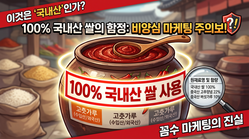 '100% 국내산 쌀' 고추장의 진실: 국어문법의 허점을 노린 비양심 마케팅