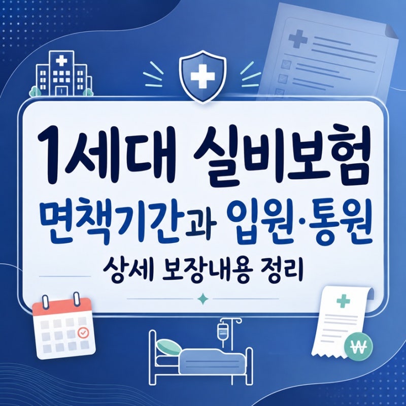 1세대실비보험 면책기간과 입원,통원 상세 보장내용 정리