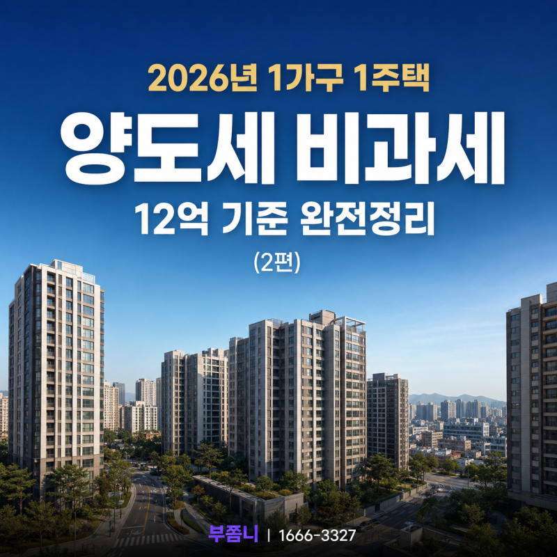 2026년 1가구 1주택 양도세 비과세, 12억 기준 완전정리(2편)