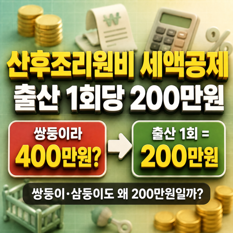 산후조리원비 세액공제 200만원, 쌍둥이도 400만원 아닌 이유