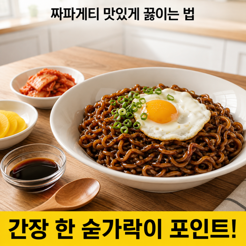 짜파게티 맛있게 끓이는 법 간장 한 숟가락 물 조절 꿀팁