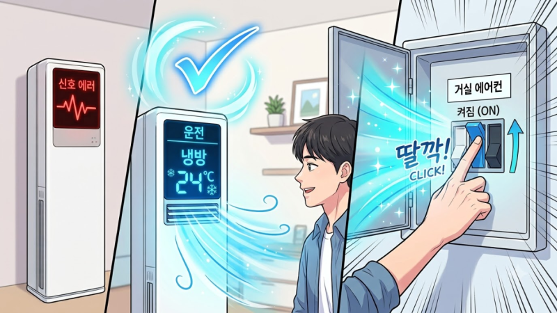 삼성 에어컨 C101 E101 에러 해결법 차단기 리셋 가이드