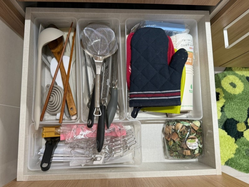 주방 서랍 수저 조리도구 정리함 구매 고터 다이소