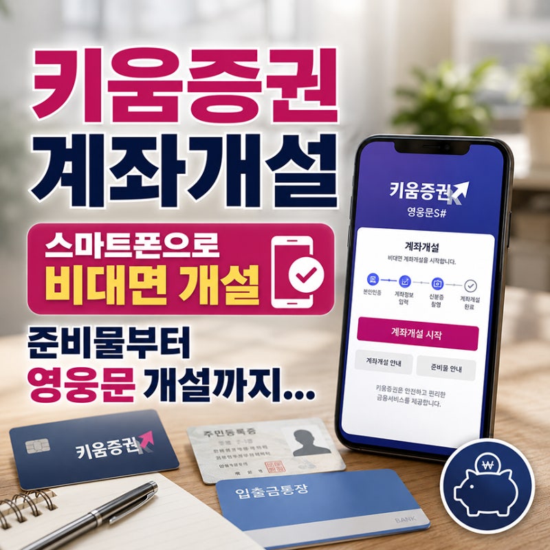 키움증권 계좌개설, 스마트폰으로 비대면 개설 준비물부터 영웅문 개설까지...