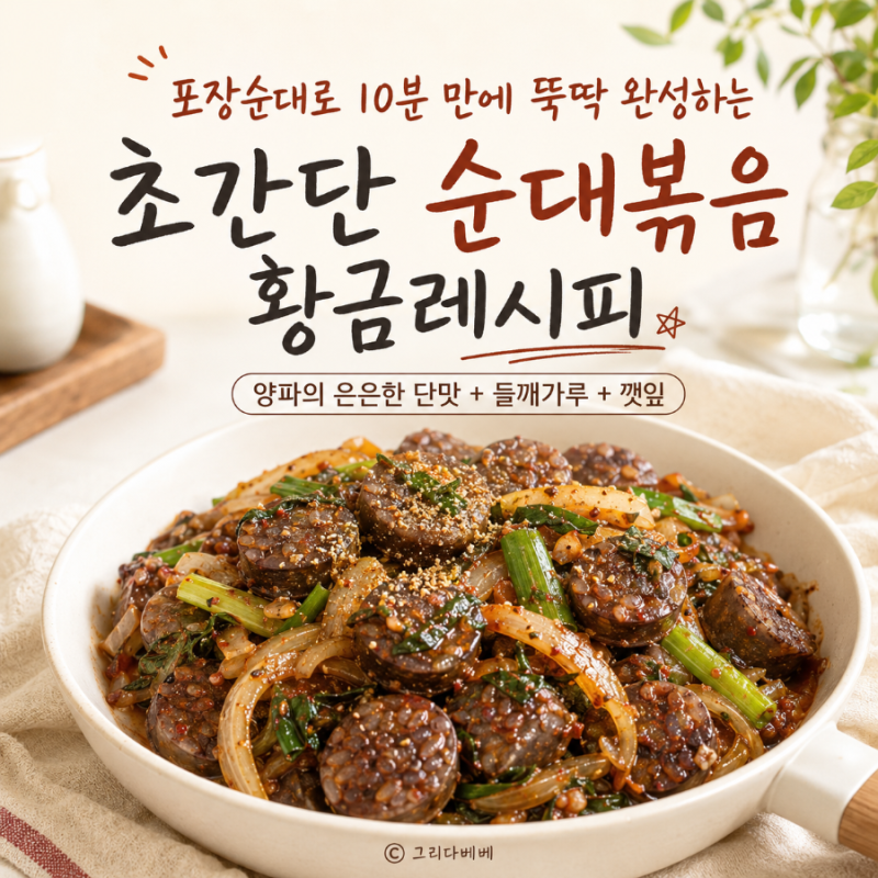 10분 만에 뚝딱 완성하는 초간단 순대볶음 황금레시피