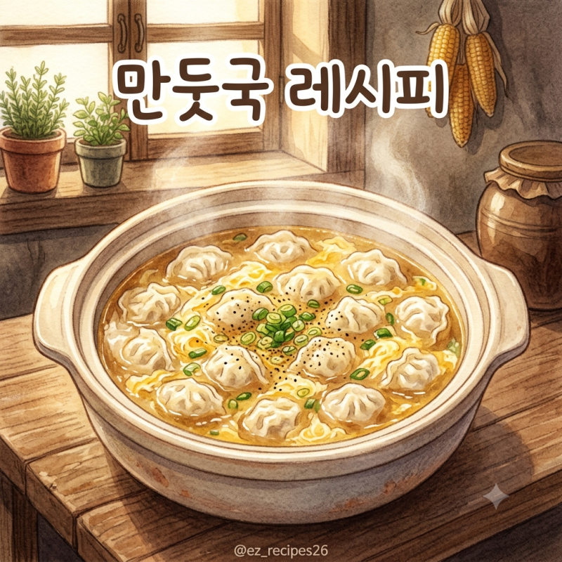 10분 만에 깊은 국물 맛 내는 초간단 만둣국 레시피