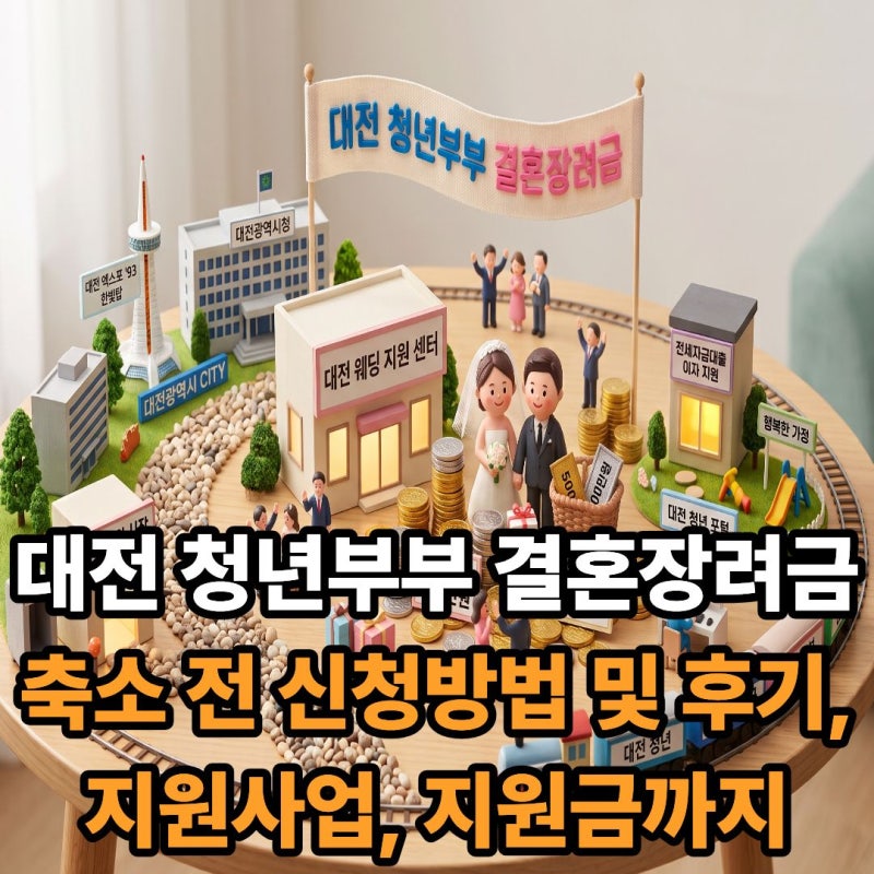 대전 청년부부 결혼장려금 축소 전 신청방법 및 후기,지원사업, 지원금까지