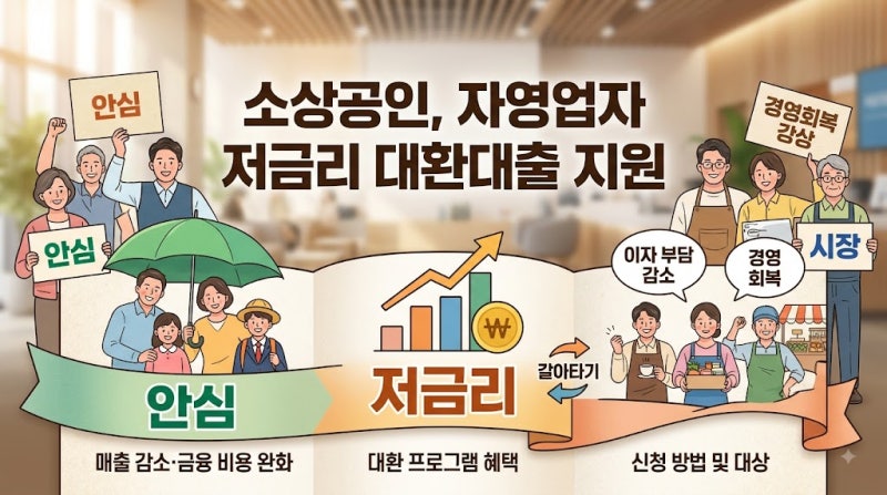 소상공인,자영업자 저금리 대환대출 지원