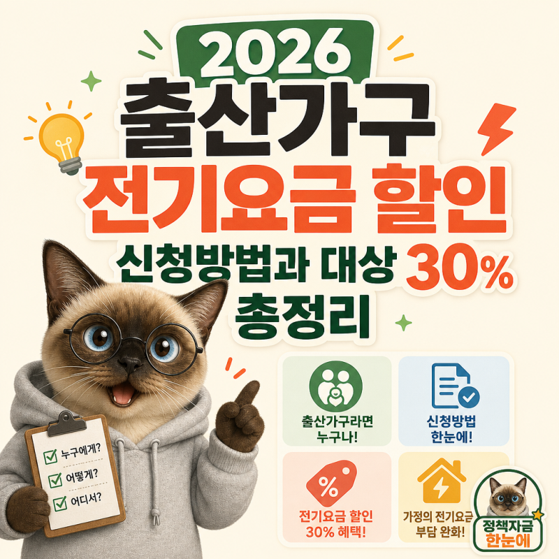 2026 출산가구 전기요금 할인 신청방법과 대상 30% 총정리