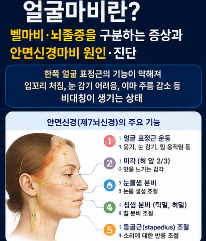얼굴마비란? 벨마비 뇌졸중을 구분하는 증상과 안면신경마비 원인 진단