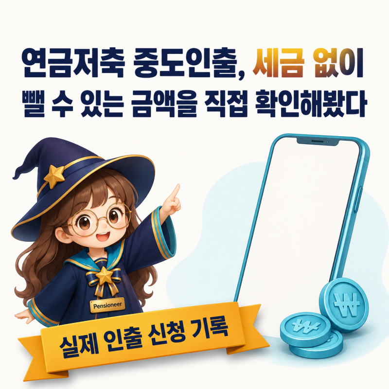 연금저축 중도인출, 세금 없이 뺄 수 있는 금액을 직접 확인해봤다