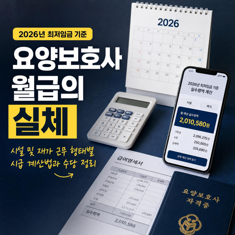 요양보호사 월급 무조건 많이 받을 수 있을까? 시설 및 재가 근무 형태별 실수령액과 수당 계....
