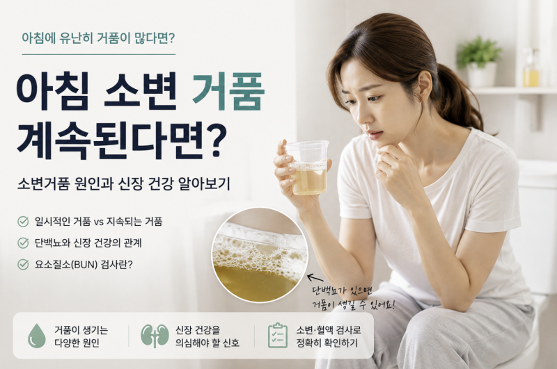 아침 소변 거품이 계속된다면? 소변거품 원인과 신장 건강 알아보기
