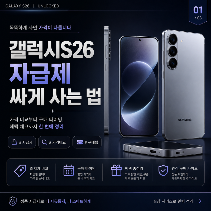 “자급제가 싸다는 옛말” 갤럭시S26 자급제 살까 말까? 저렴하게 사는 방법 비교