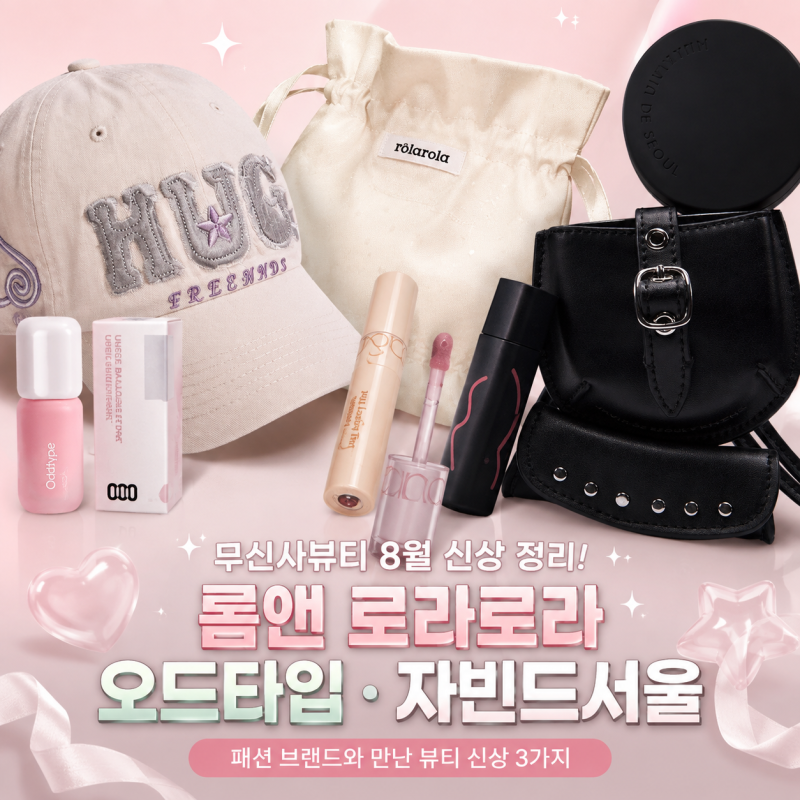 무신사뷰티 8월 신상 정리, 롬앤 로라로라·오드타입·자빈드서울
