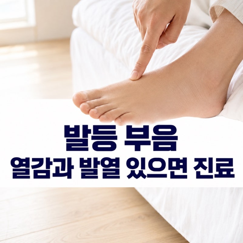 발등 부음 열감과 발열 있으면 진료과부터 정하세요