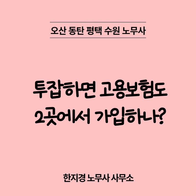 투잡하면 고용보험도 이중가입되나요? | 특고 직장인 겸업 시 고용보험 가입기준