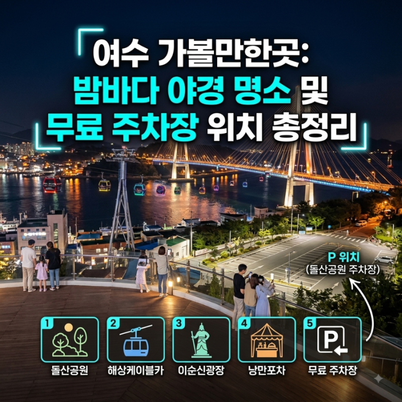 여수 가볼만한곳 밤바다 야경 명소 및 무료 주차장 위치 총정리